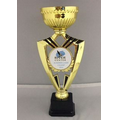Gold Ribbon 9 5/8" Logo Trophy Cup
